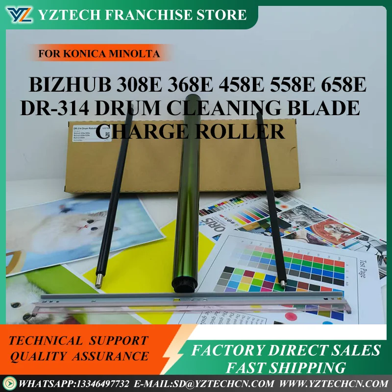 

1Set 130K pages DR-314 Drum Unit drum kits For KONICA MINOLTA Bizhub 308e 368e 458e 558e 658e Drum Cleaning Blade Charge Roller