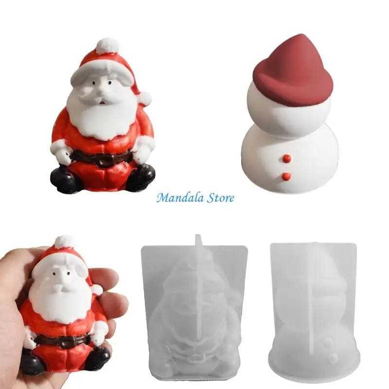 

U2JC Santa/Snowman Silicone Mold Heat Resistant Christmas Mold