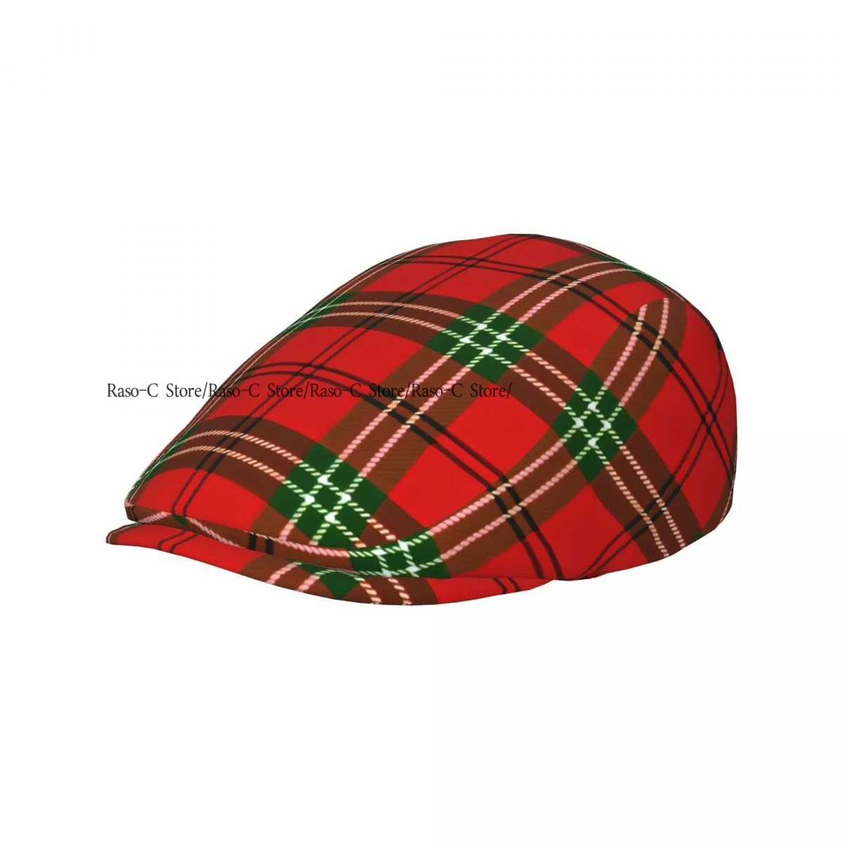 Spring Summer Adult Flat Cap Tartan Plaid Scottish Pattern Unisex Newsboy Ivy Cap Light Thin Forward Beret Outdoor Hat