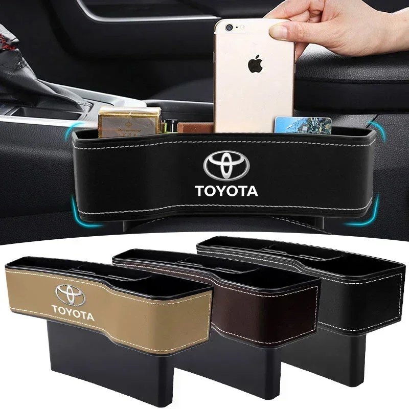 Car Seat Crevice Storage Box Seat Gap Slit Pocket Manager For Toyota Century Auris FCV Mirai Premio Yaris Camry Carola Prius TRD