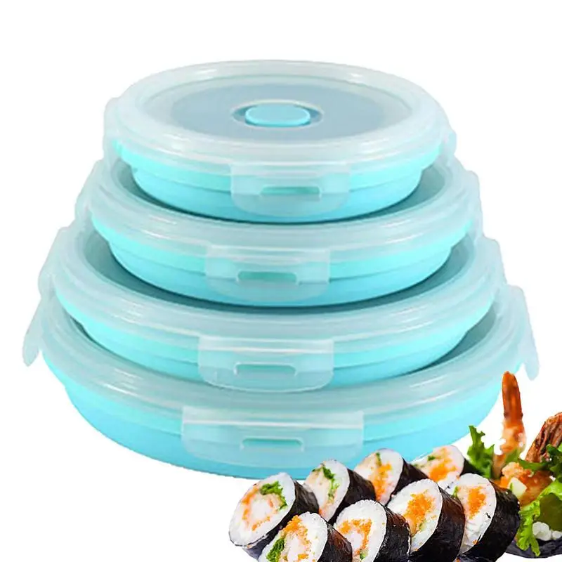 Storage Containers For Food Silicone Food Storage Containers With Lids Stacking 4 Pack Camping Food Storage