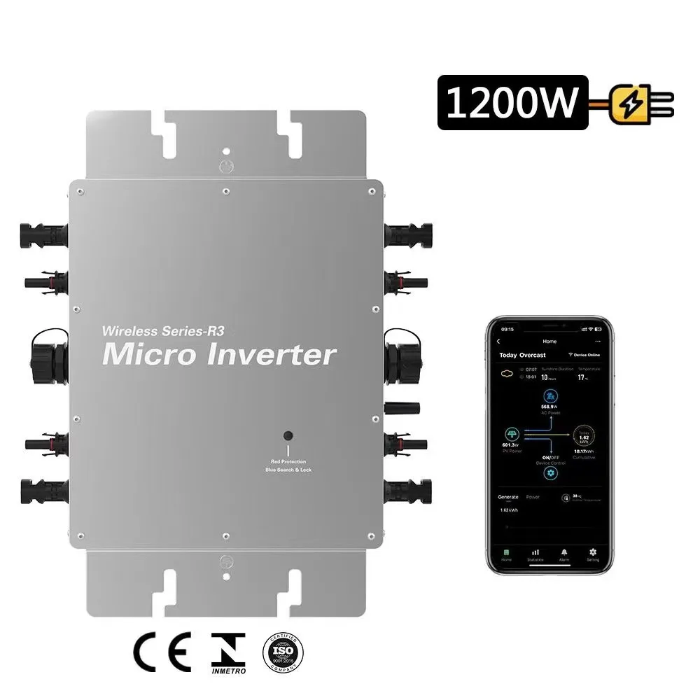 Solar Panel Grid Tie Micro Inverter Connect 4 Panels *300 DC Input Watt Power Generation（Kwh）WVC1200 Grid Connection