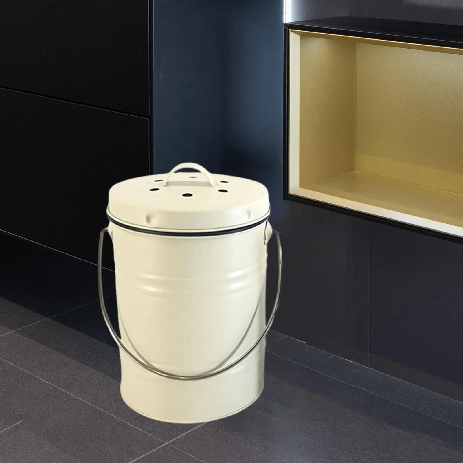 Compost Bin Easy to Clean with Lid Portable Waste Recycling Fermentation Tank Food Waste Bin for Balcony Orchard Yard Household