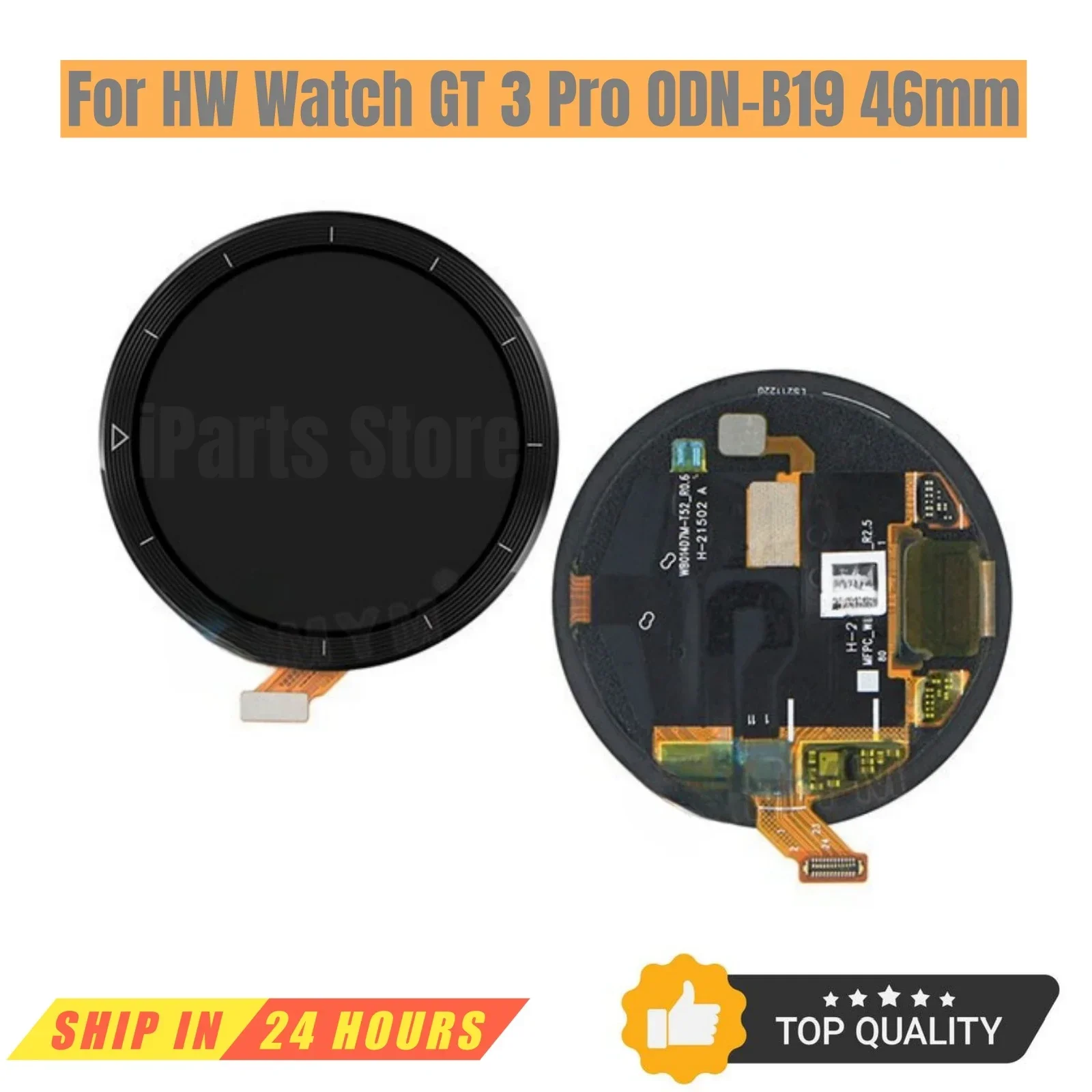 iParts Replacement Display for Huawei Watch GT 3 GT3 Pro ODN-B19 46mm AMOLED LCD Touch Screen Digitizer Assembly Repair Parts