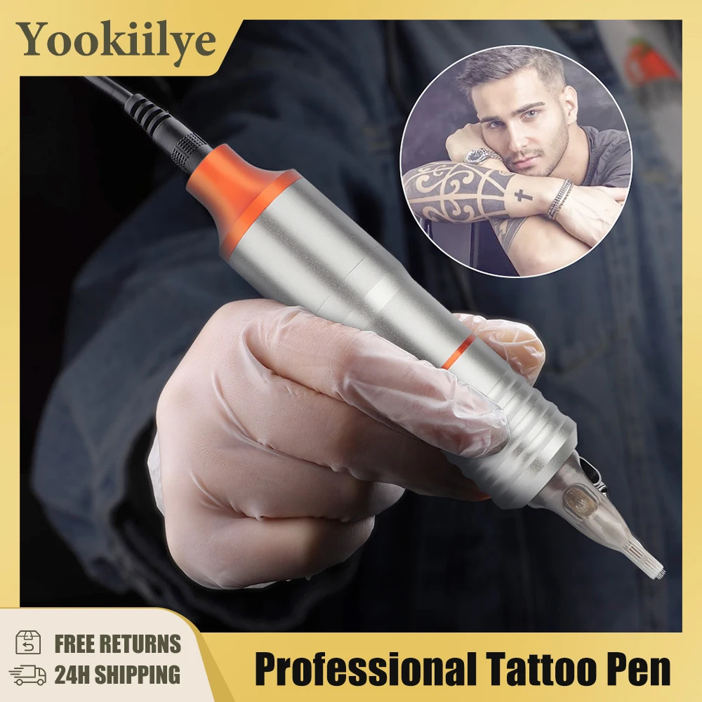 

Professional Rotary Electric Tattoo Machine Pen Powerful Silent Motor Eyebrow Lip Tattoo Pen With RCA Hook Line for Tattooist