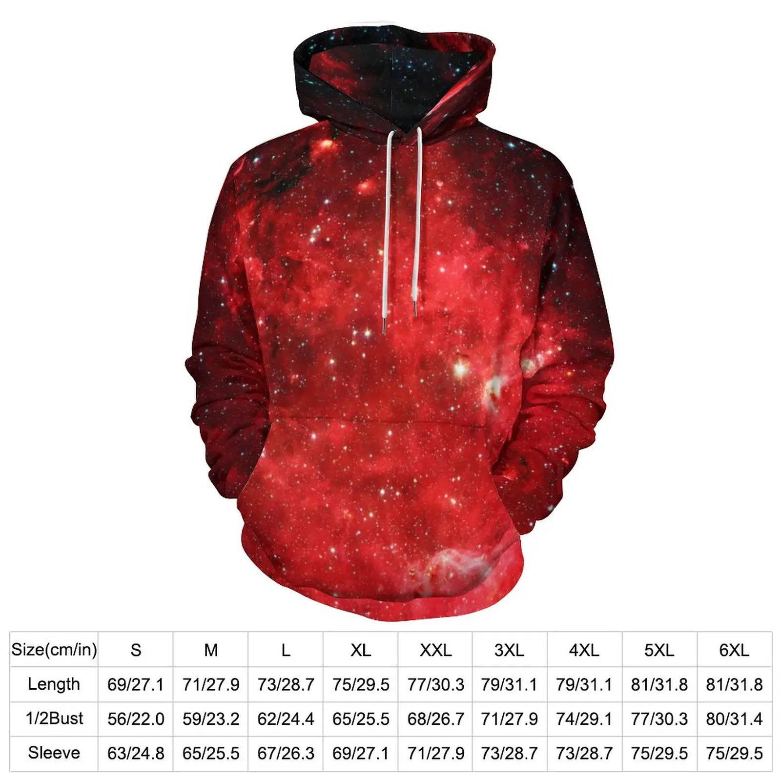 Galaxy Casual Hoodies North America Nebula Cool Hoodie Unisex Long Sleeve Hip Hop Graphic Loose Oversize Clothes