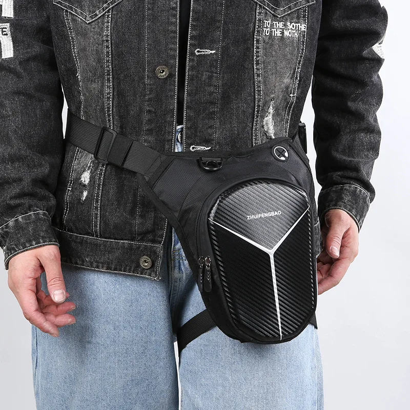 

Motorcycle travel waist bag, waterproof PU cycling leg bag, large-capacity multi-functional rider bag