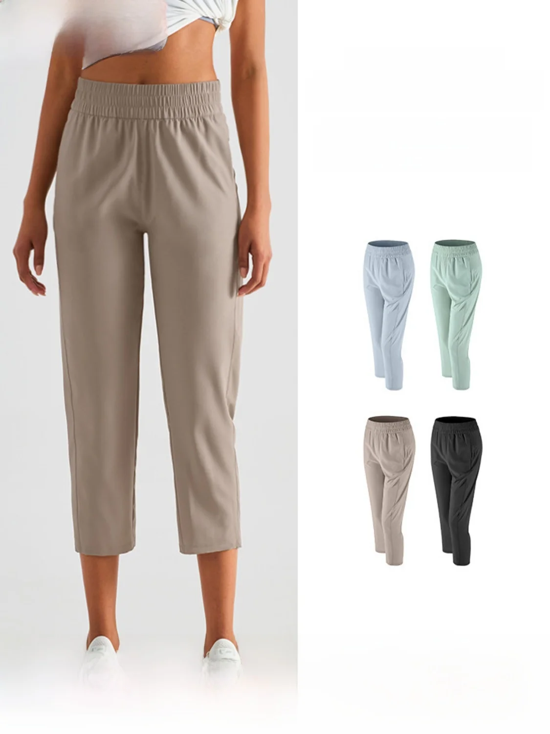 

Loose Women's Sport Pants Quick Dry Breathable Yoga Fitness Trousers Casual Slimming Nine Points Straight Leg Training Pants