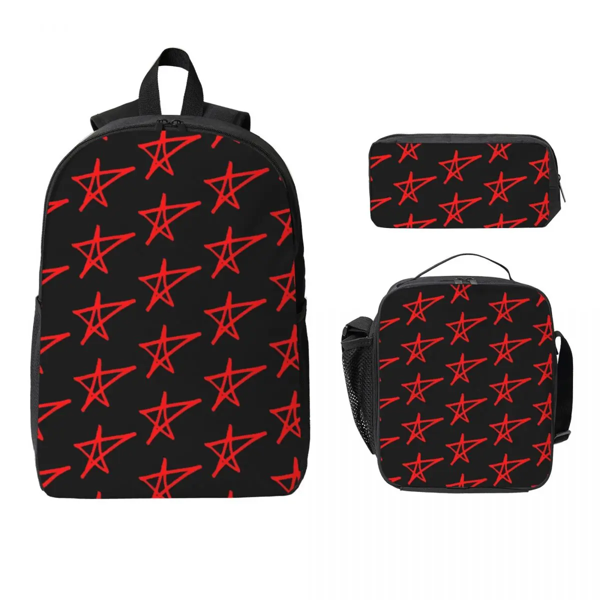 

Avril Lavigne Star Backpack Student Boys Girls BookBag School Bag Computer Shoulder Bags 3ps Insulated Lunch Bag Pencil Case