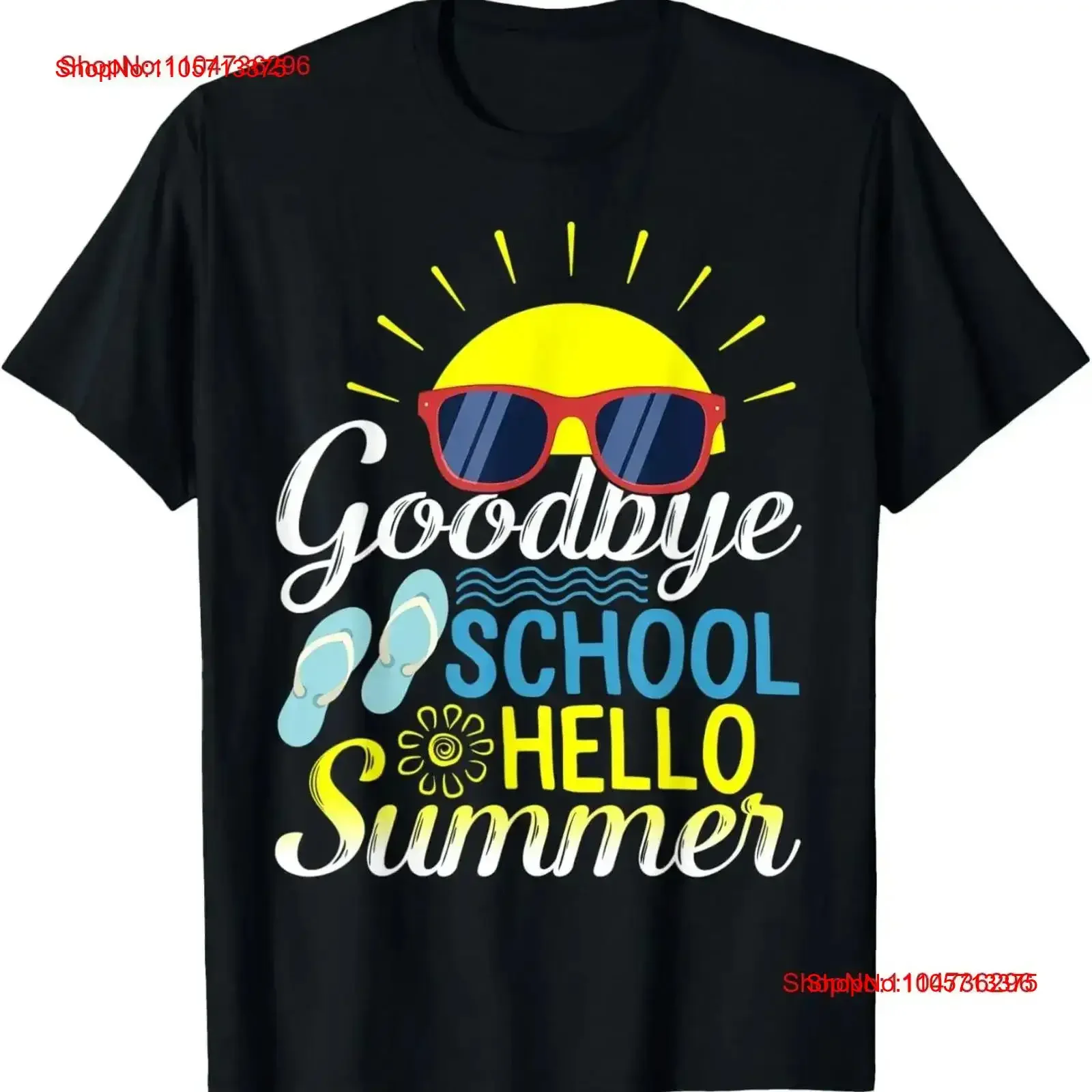 Goodbye School Hello Summer Happy Last Day Teacher Students T Shirt vintage Washed homme streetwear Soft Comfortable vintage