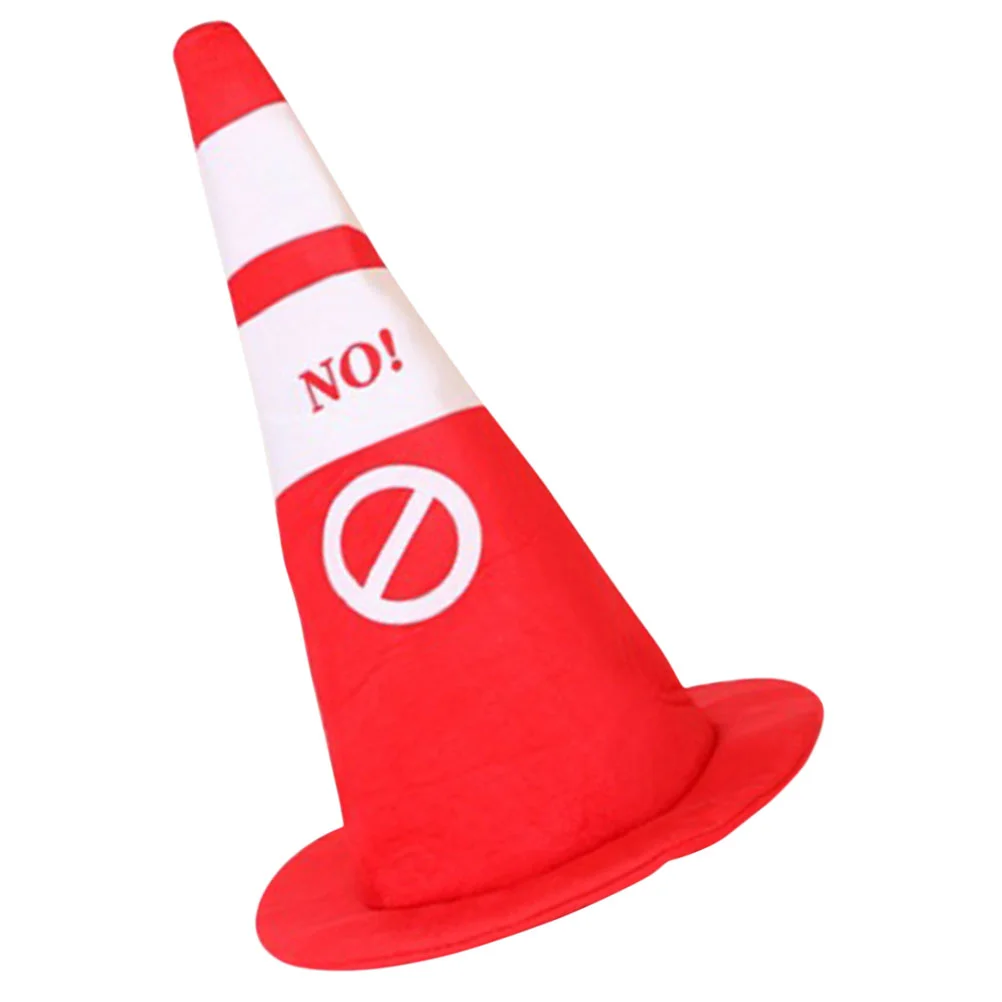 

Traffic Cone Hat Costume Hats For Adults Funny Party Headgear Plush Novelty Pp Cotton Safety Halloween