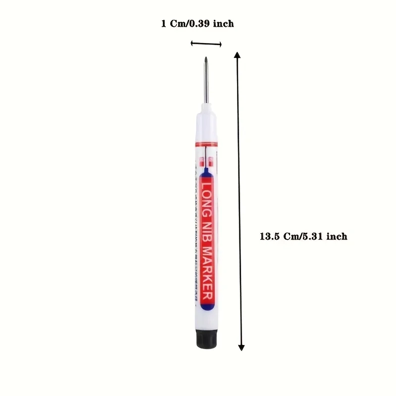 4pcs long pen tip marking pen holder, waterproof oil-based deep hole marking pen, durable plastic, versatile
