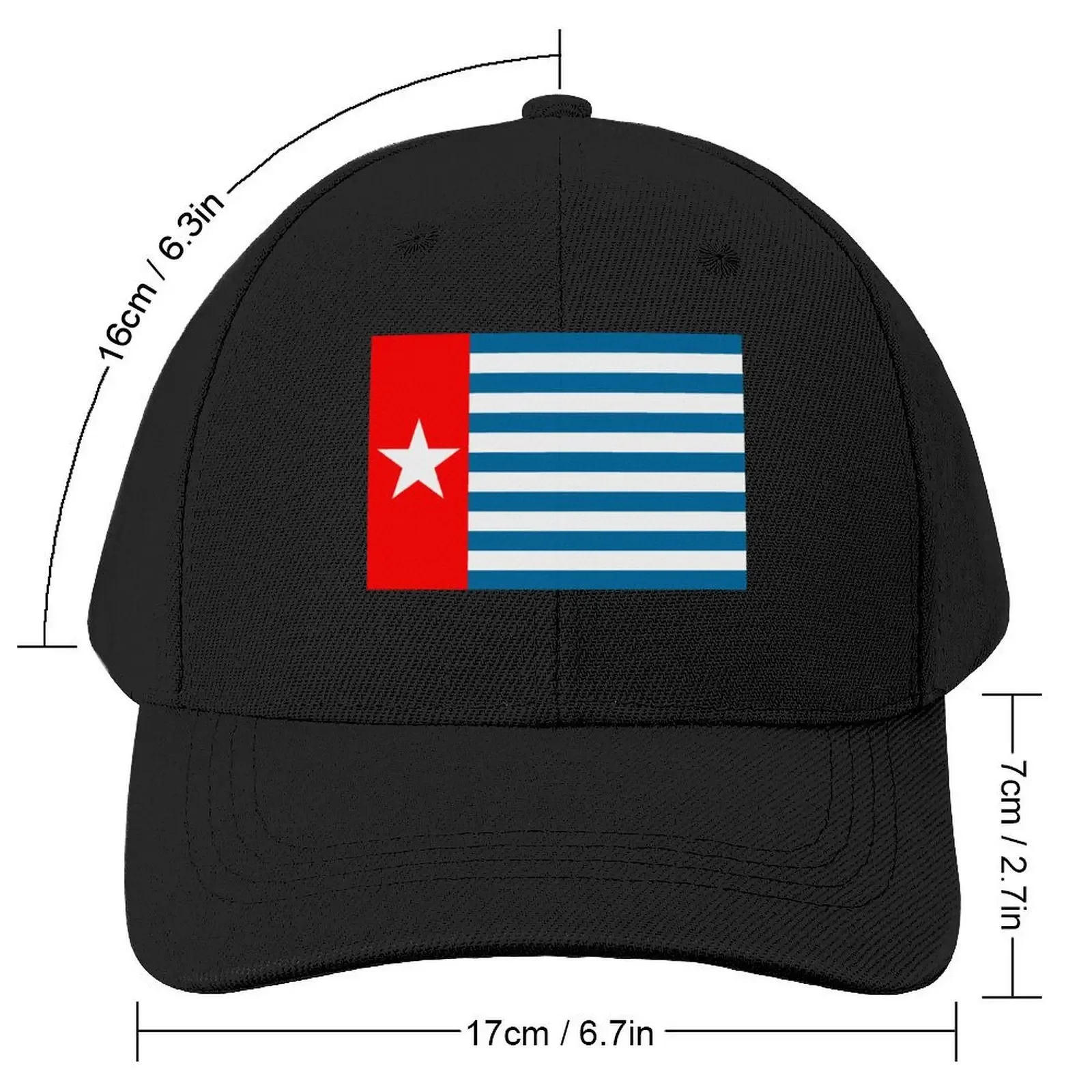 The morning star flag of West Papua. Baseball Cap derby hat Fashion Beach Luxury Hat Sunscreen Man Women's