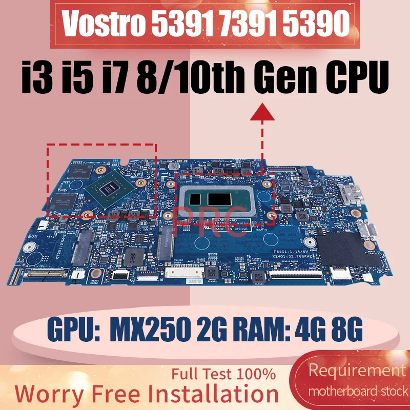 

18769-1 For Dell Vostro P114G 5390 Laptop Motherboard I5-8365U I7-8565U I3-10110U I5-10210U I7-10510U MX250 Notebook Mainboard