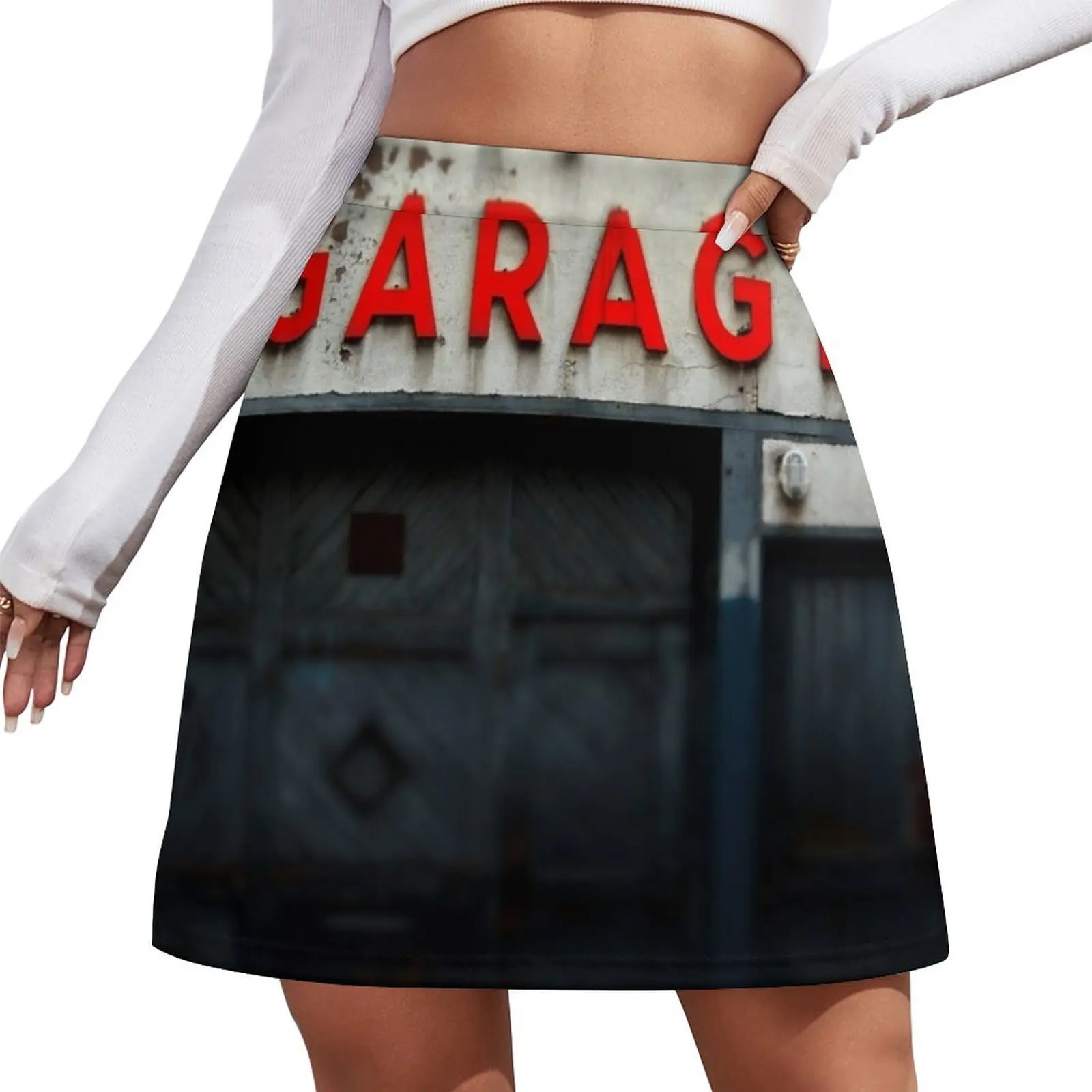 

Old abandoned garage with red sign in historical center of Strasbourg Mini Skirt skirt set Female clothing dresses for prom