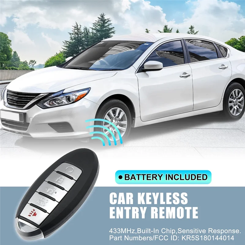 

Sp-1 Piece Keyless Entry Remote Key Fob 433Mhz ABS For Nissan Altima Maxima Infiniti Q50 Q60 KR5S180144014 S180144310 5 Buttons