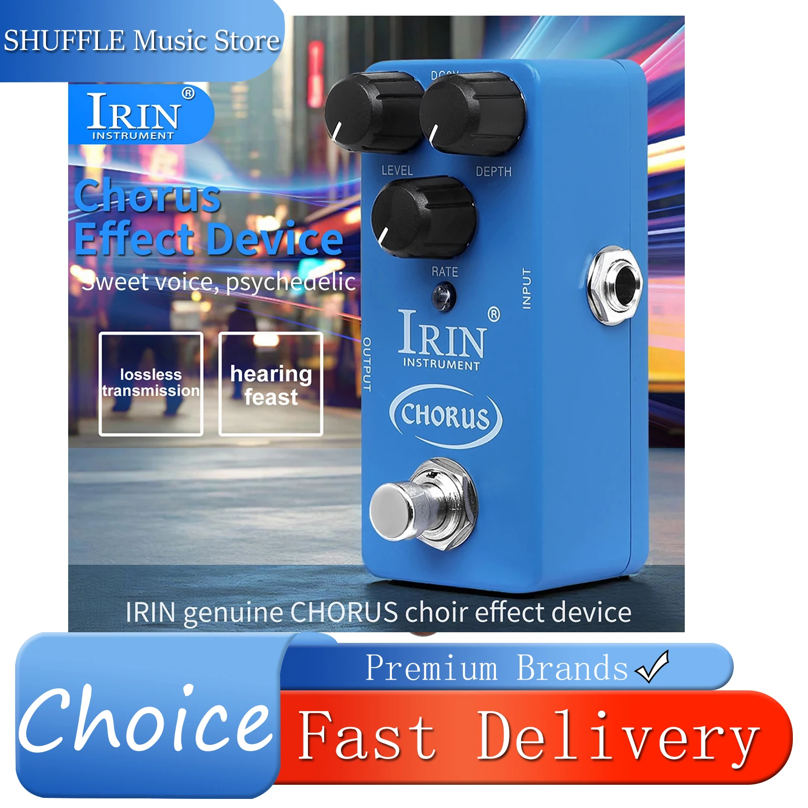 

IRIN RS-23 педаль для гитары с эффектом хора, аналоговая схема, чистый зернистый эффект хору, педаль True Bypass, аксессуар для электрогитары