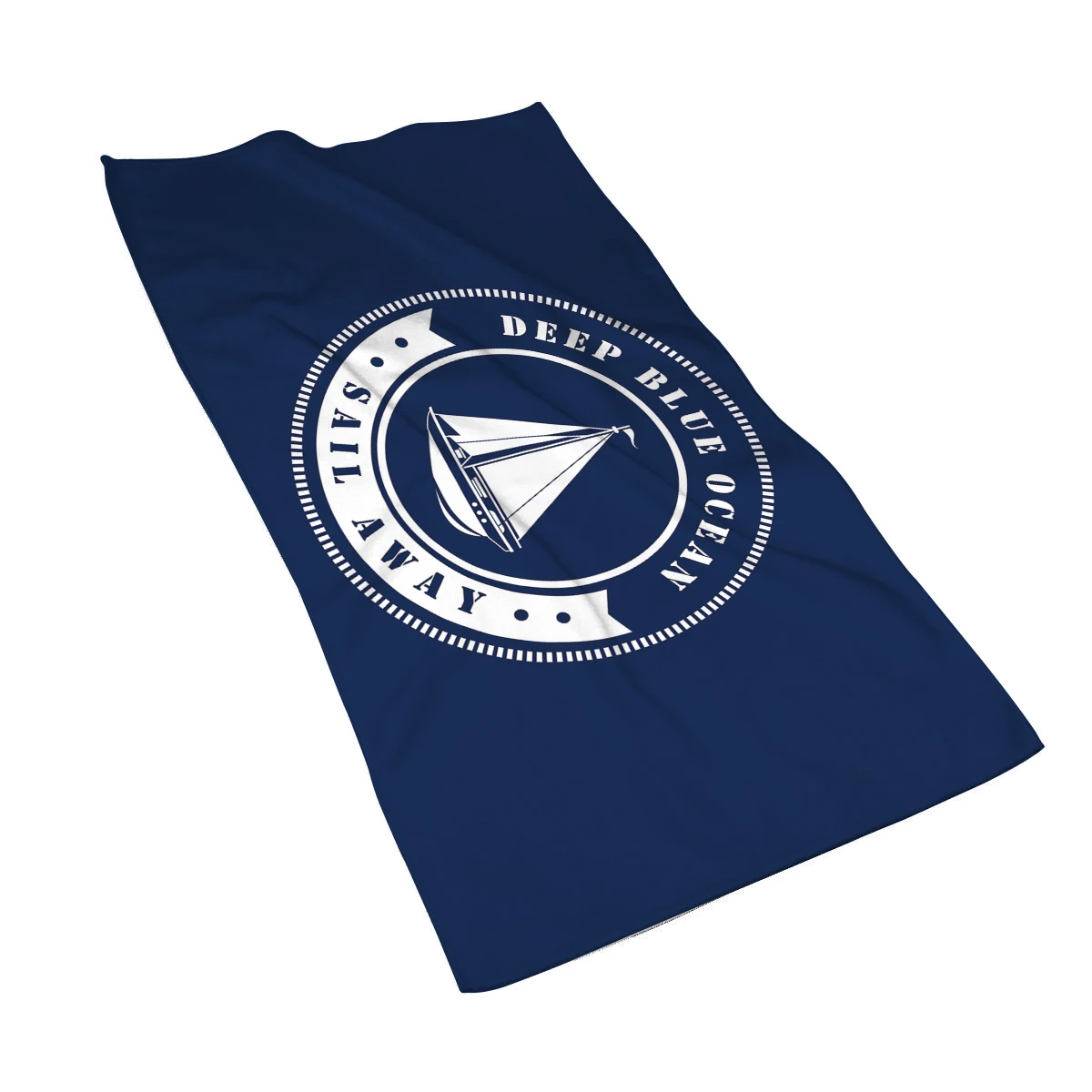 Nordic dark blue sailing series sailboat household bathroom towel hotel towel bathroom microfiber towel 40*70 can be customized