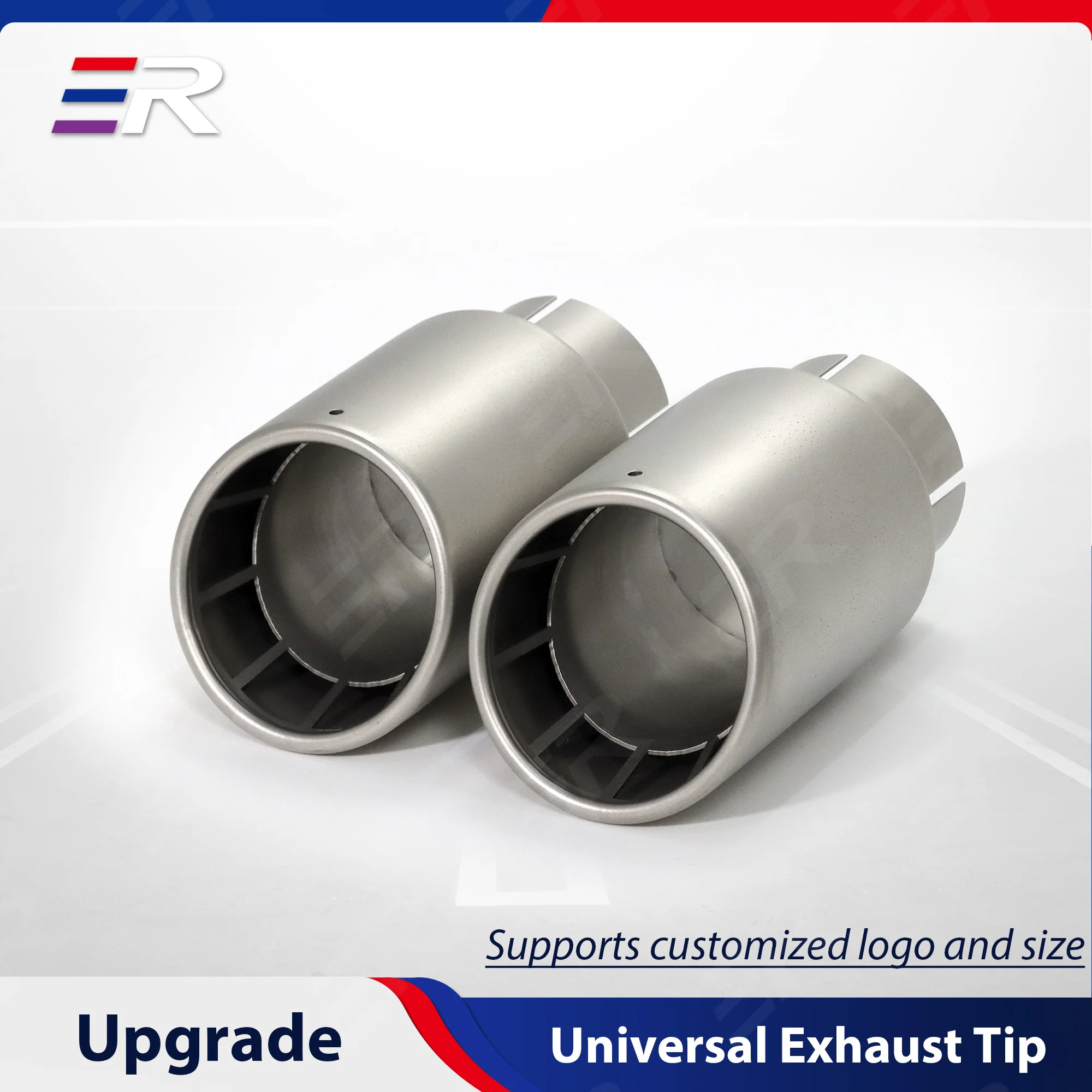 

ER Exhaust Tip 304 Matte Stainless Steel car accsesories automotive Nozzle decoration for Muffler Tail Tips Modify Square hole