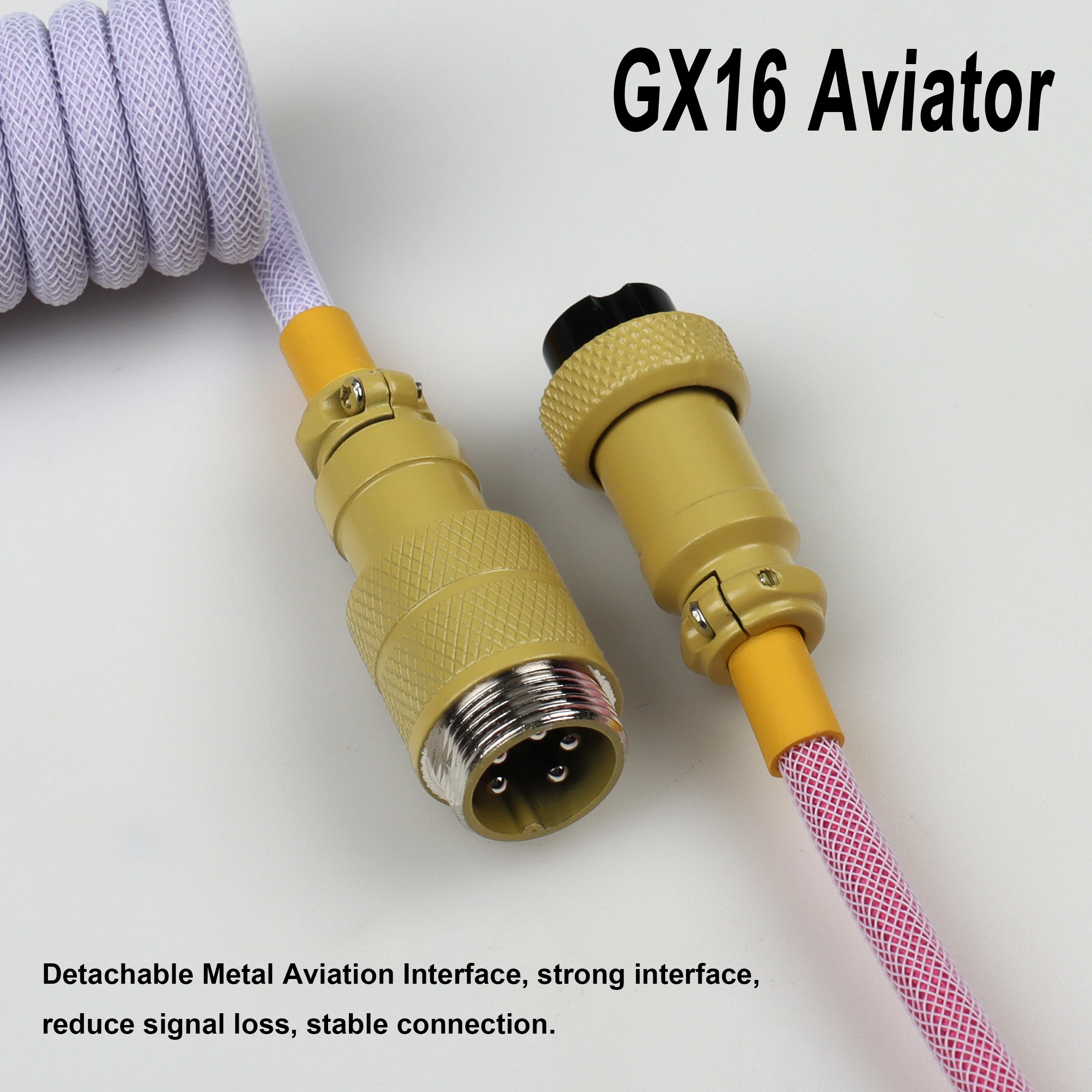 LANO USB C TO USB C Mechanical Keyboard Coilde Cable Aviator Connector Metal Type C Cable Interface Gifts For Gamer