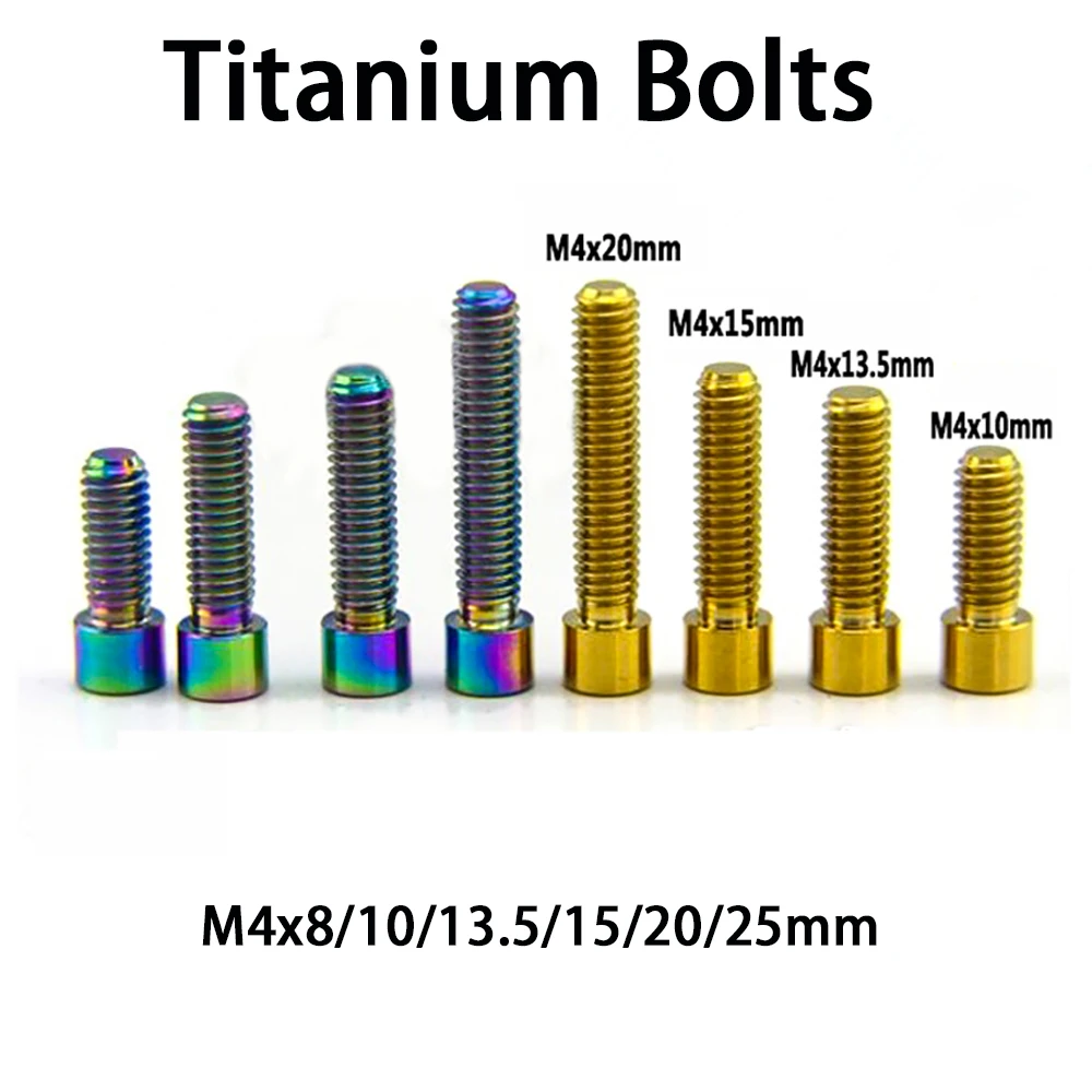 1pcs Titanium Bolts M4x8/10/13.5/15/20/25mm Small Cylindrical Bicycle Transmission Front Dial H/L Rear Dial Tension Screw