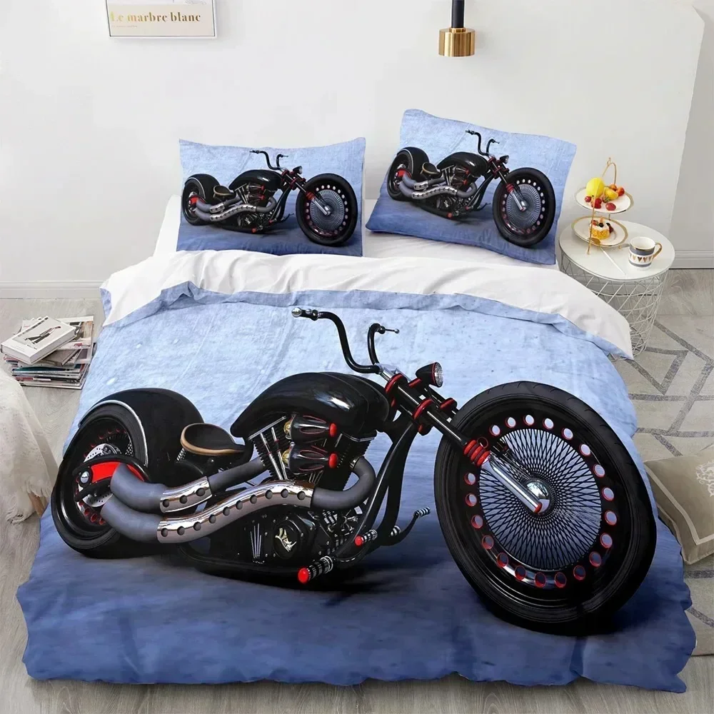

Top 3D Print Motorcycle Bedding Set Boys Girls Twin Queen King Size Duvet Cover Pillowcase Bed For boys Adult Home Textileextile