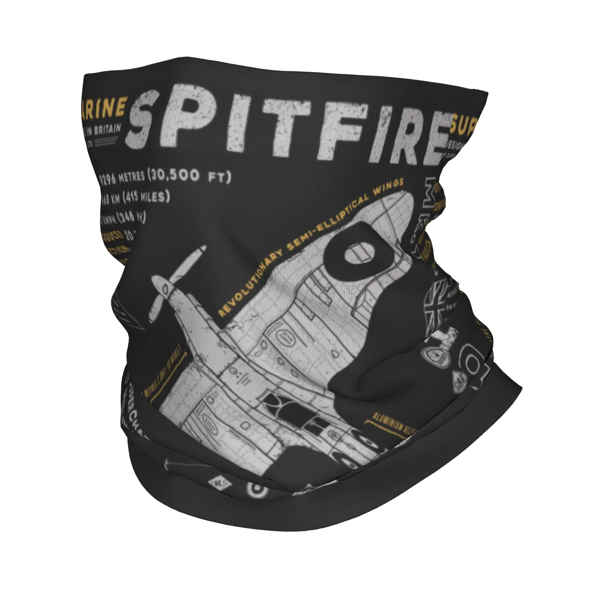 

Custom Spitfire Bandana Neck Gaiter for Hiking Camping Men Women Wrap Scarf Fighter Pilot Aircraft Airplane Headband Warmer
