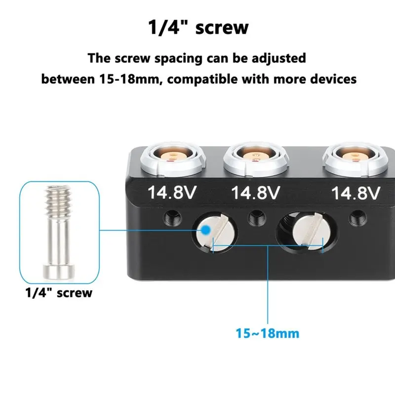 A53M-Camera Power Splitter Cable D-Tap To Three 0B 2-Pin LEMO Female- New 1-To-3 Design
