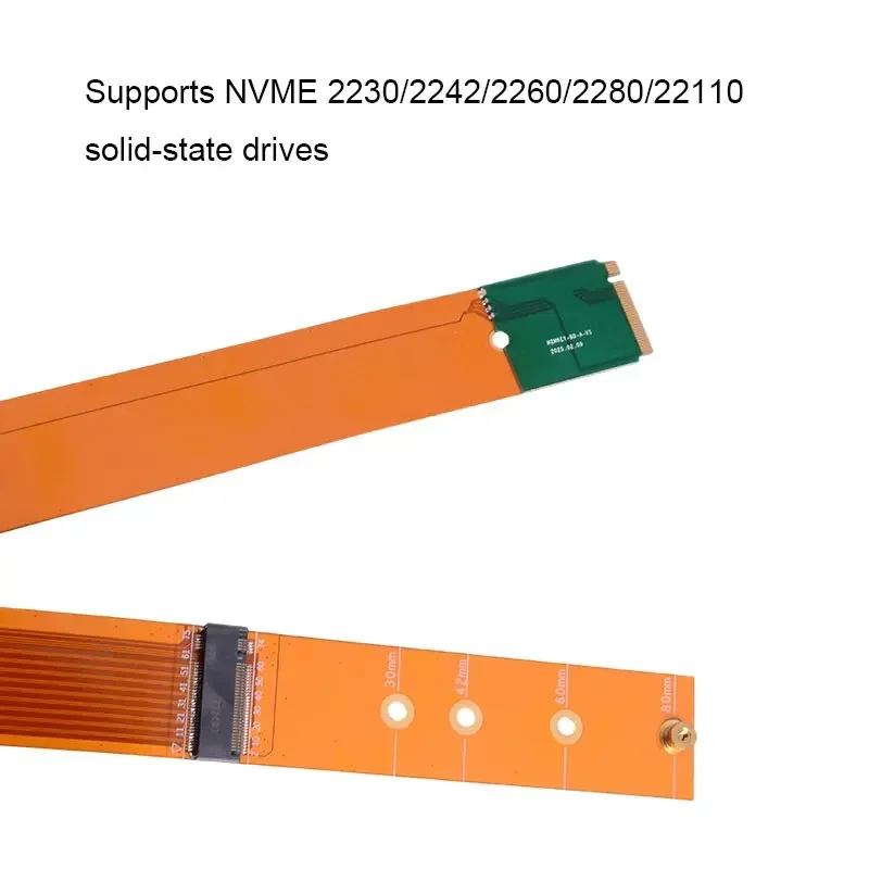 M.2 NVMe SSD Extension Cable m2 Solid Drive Riser Card M.2 SSD PCI Express 4.0 X4 M Key Extender for M.2 2230 2242 2260 2280 SSD