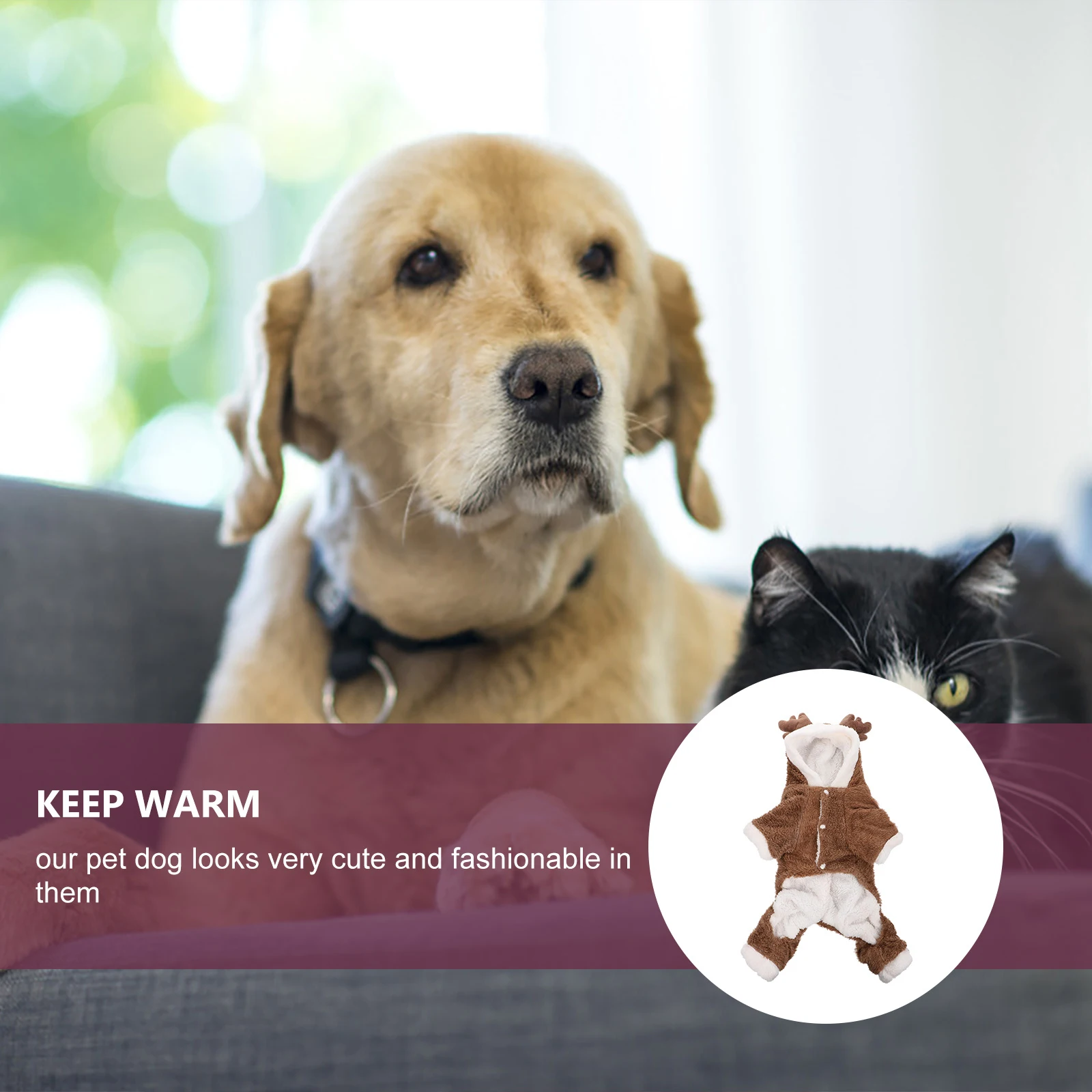 

1Pcs Warm Dog 4 Legs Clothes Elk Design Breathable Winter Puppy Clothes Outdoor Comfortable Pet Dog Supply Pet Outfit