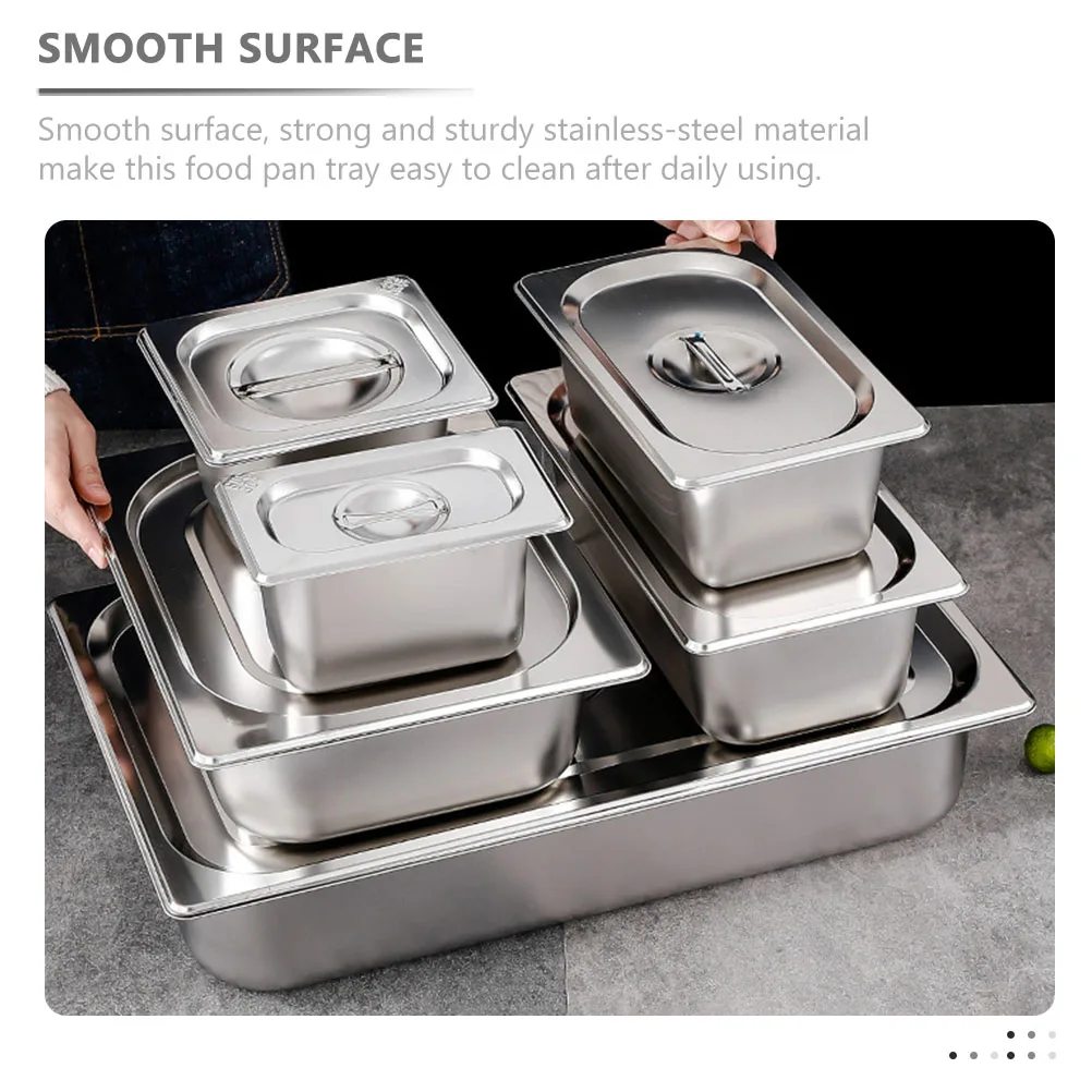 

Stainless Steel Buffet Food Pan With Lid Strong Easy Cleaning Rounded Corners Safe Handling Suitable For Family