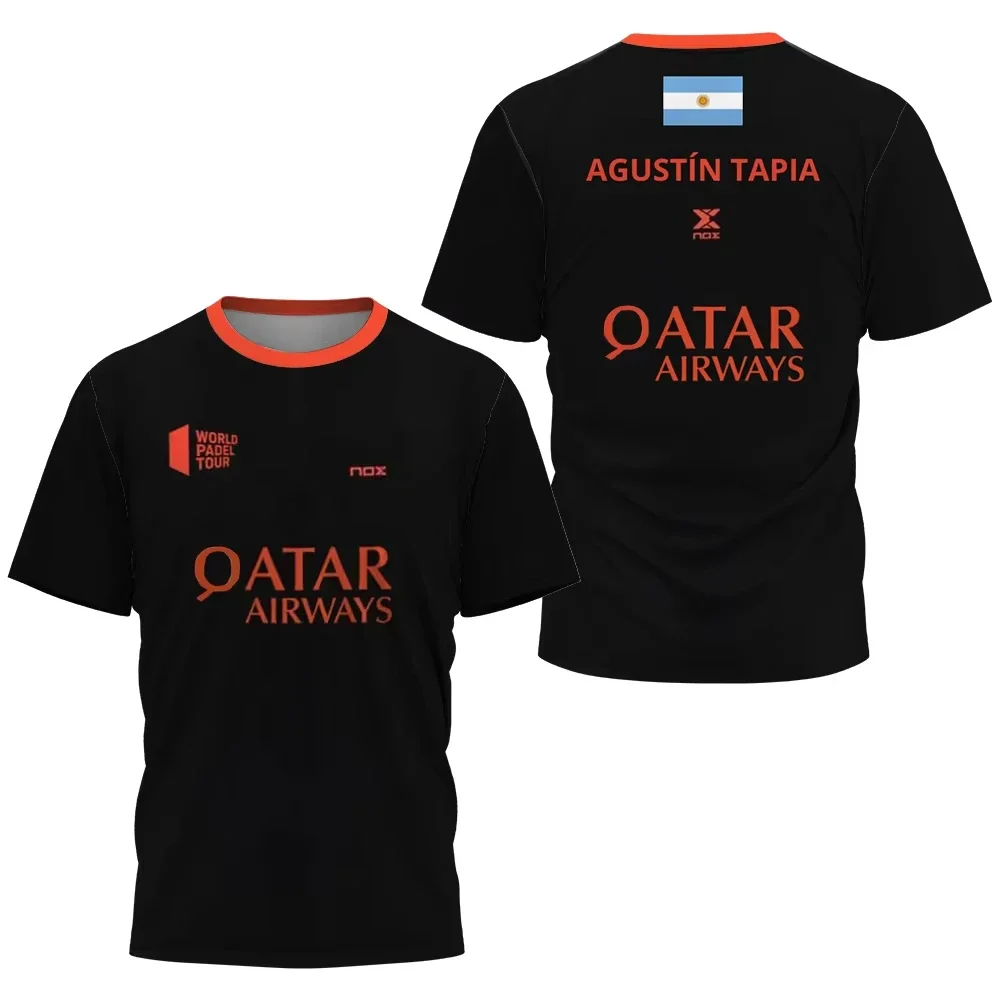 Camiseta deportiva ultrafina de secado rápido para hombre, camiseta deportiva de manga corta para tenis de Boutique, Top estampado con elemento Padel, verano