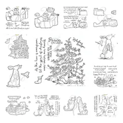 New Arrival Metal Cutting Dies 2023 Christmas Mice Ornaments Clear Stamps Sets Stencil for DIY Scrapbooking Template Decoration