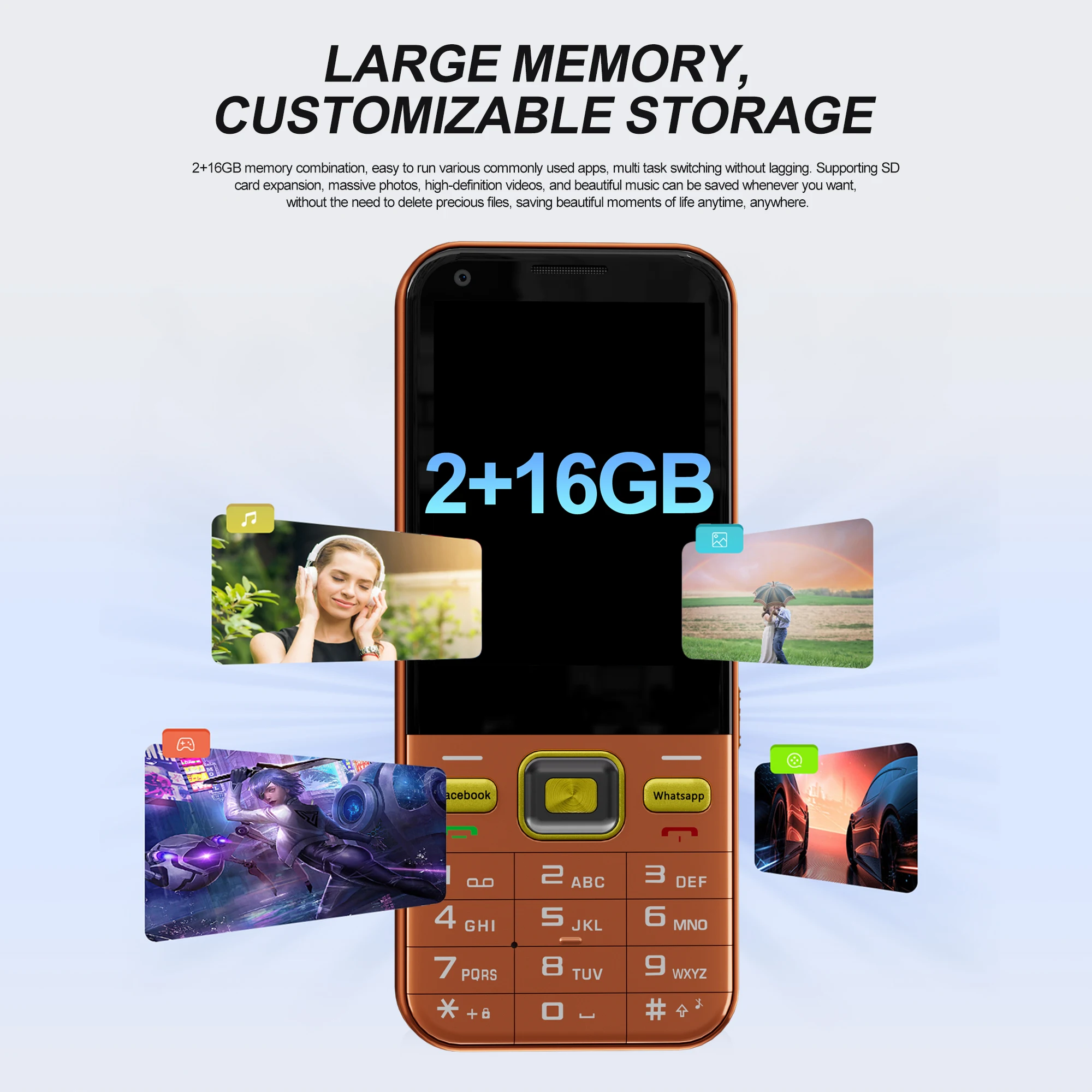 SERVO F6 ULTRA 4G Smartphone Android System 2GB RAM 16GB ROM WhatsAPP Play Store WiFi 2 SIM Standby T9 Button Smart Mobile Phone