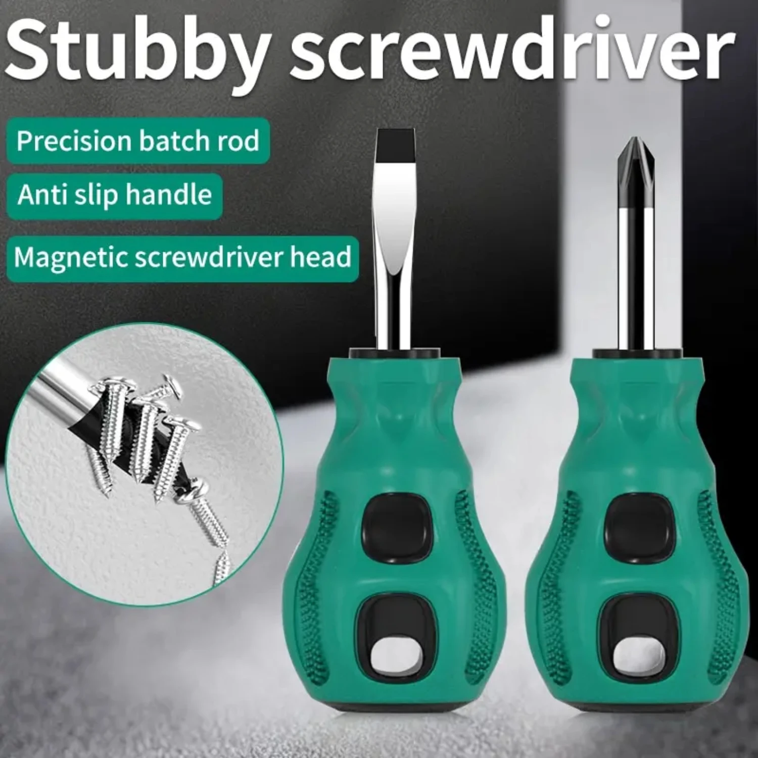 Portable and Practical Mini Radish Shape 2PCS Short Handle Screwdriver Set for Precision Automotive Manual Maintenance. Compact 