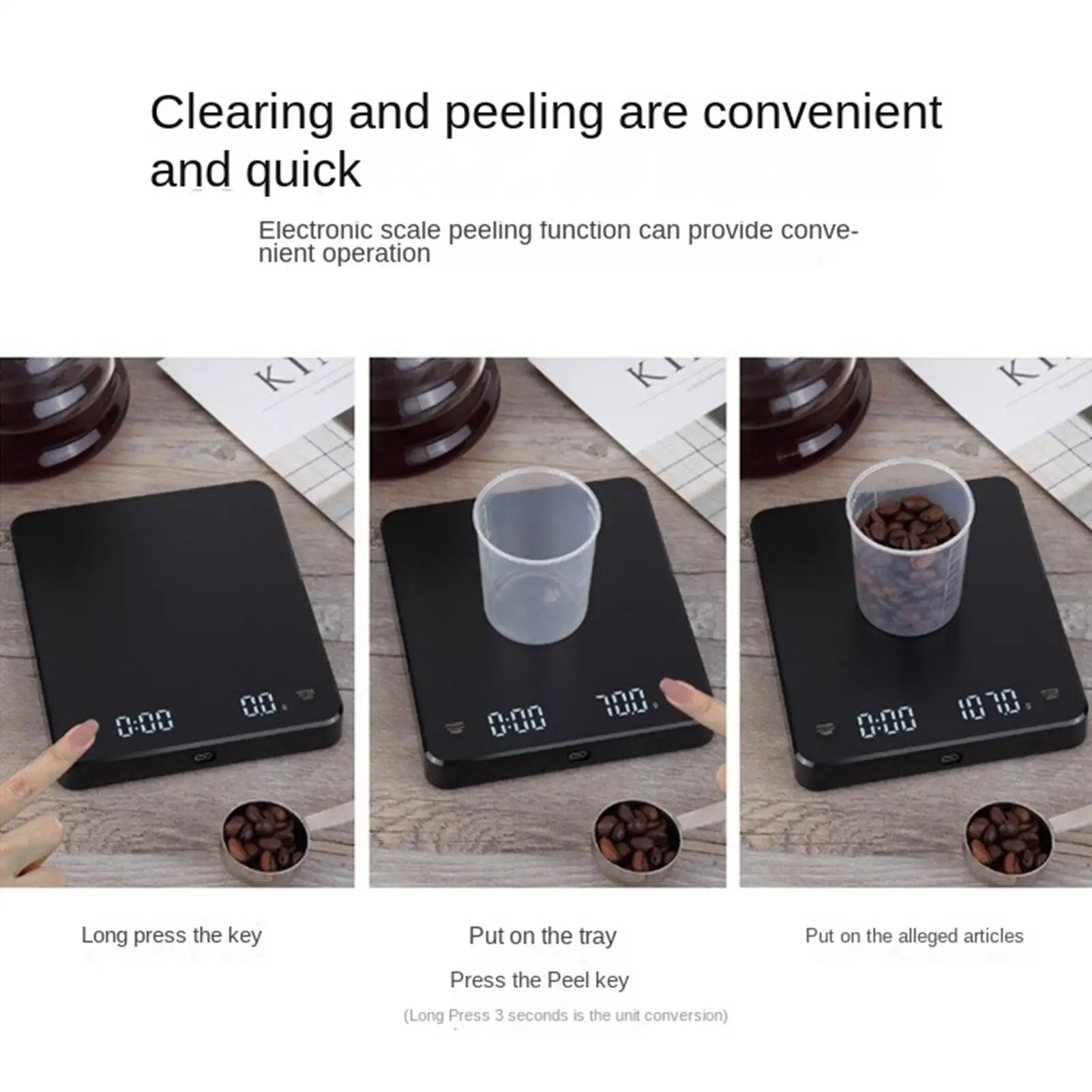 Coffee Bean Scale With Timer Precision LED Display Rechargeable Weight Measuring Digital Coffee Scale For Pour Over Weighing