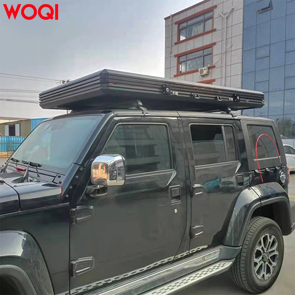 WOQI Wholesale Low MOQ family outings durable Foldable 4 Person fiberglass car roof top tent