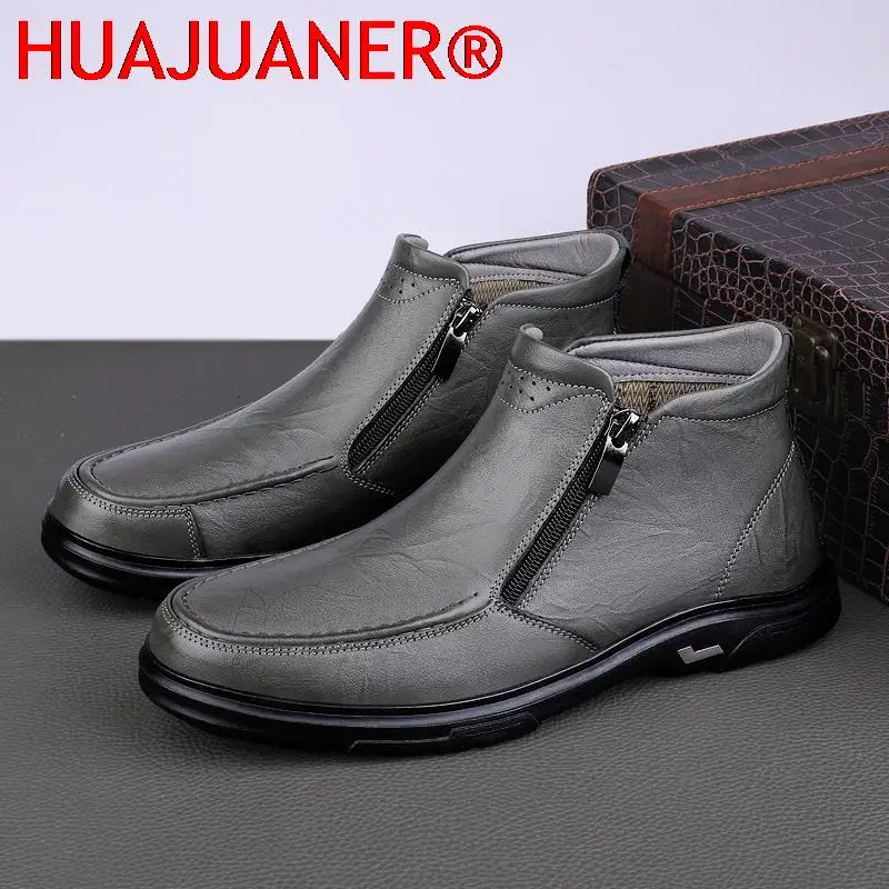 Boots Plush Thickened Boots Windproof Anti-skid Autumn and Winter Cotton Shoes Warm  Boots Cotton Boots Casual Shoes of Men