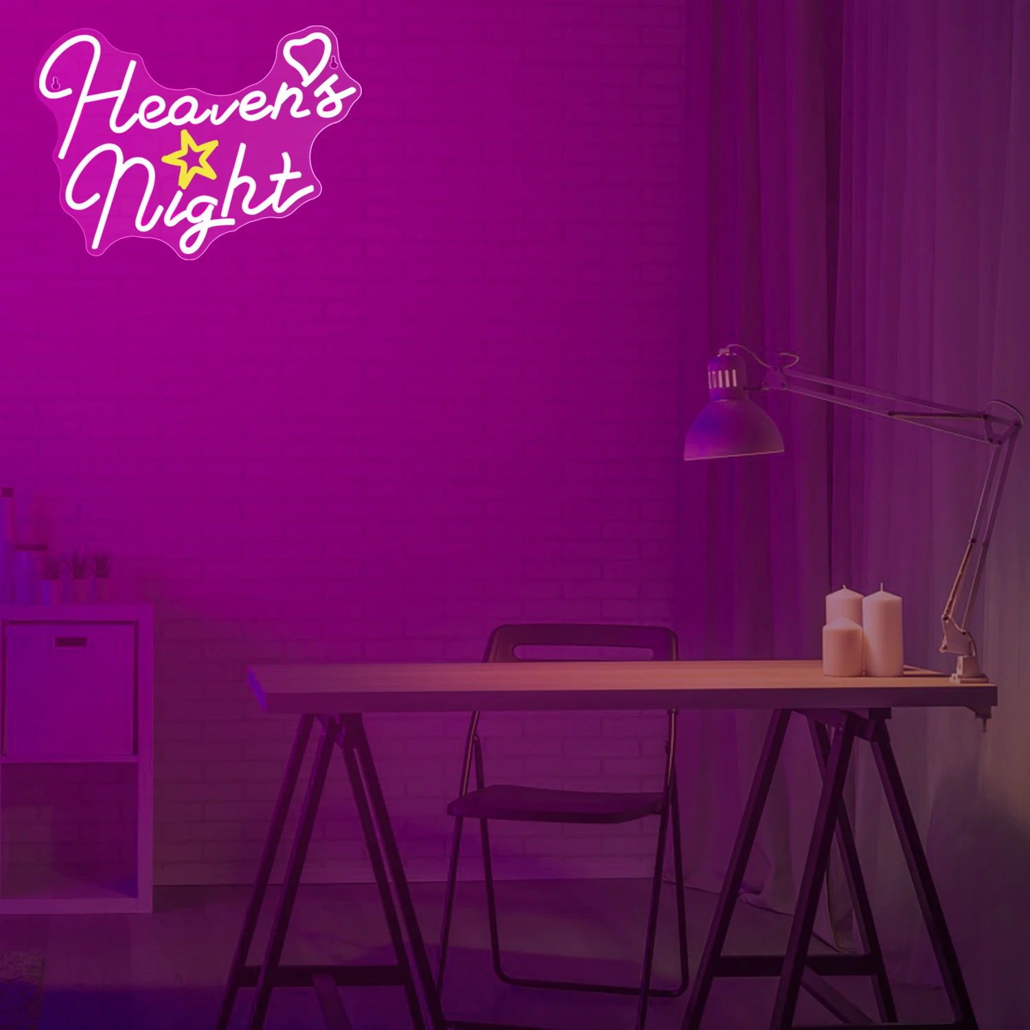 Heaven's Night Neon Signs LED Neon Sign For Game Room Bedroom Wall Decor For Halloween Christmas New Year Decoration