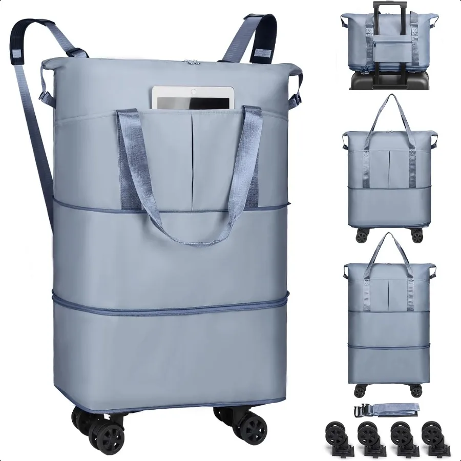 

Duffel Bag with Wheels Rolling Foldable Expandable Duffle Bag with Wheels for Travel Rolling Lage Bag Carry On Travel Bag with