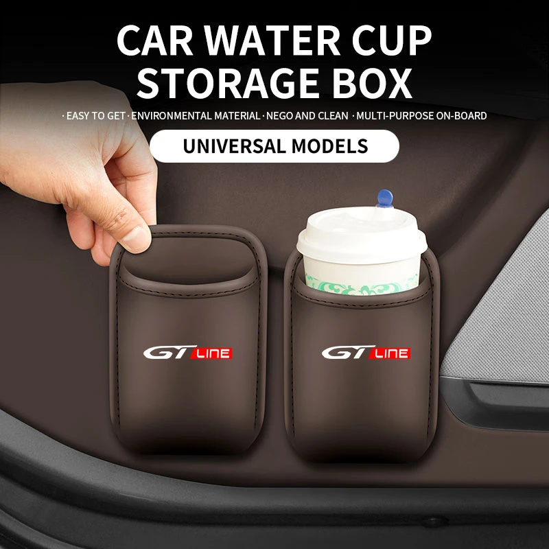 

1pc Leather Car Cup Holder Storage Rack Multi Functional Storage Box Beverage Rack For Kia Gt Line K2 K3 K4 K5 K9 Rio Ceed KX3