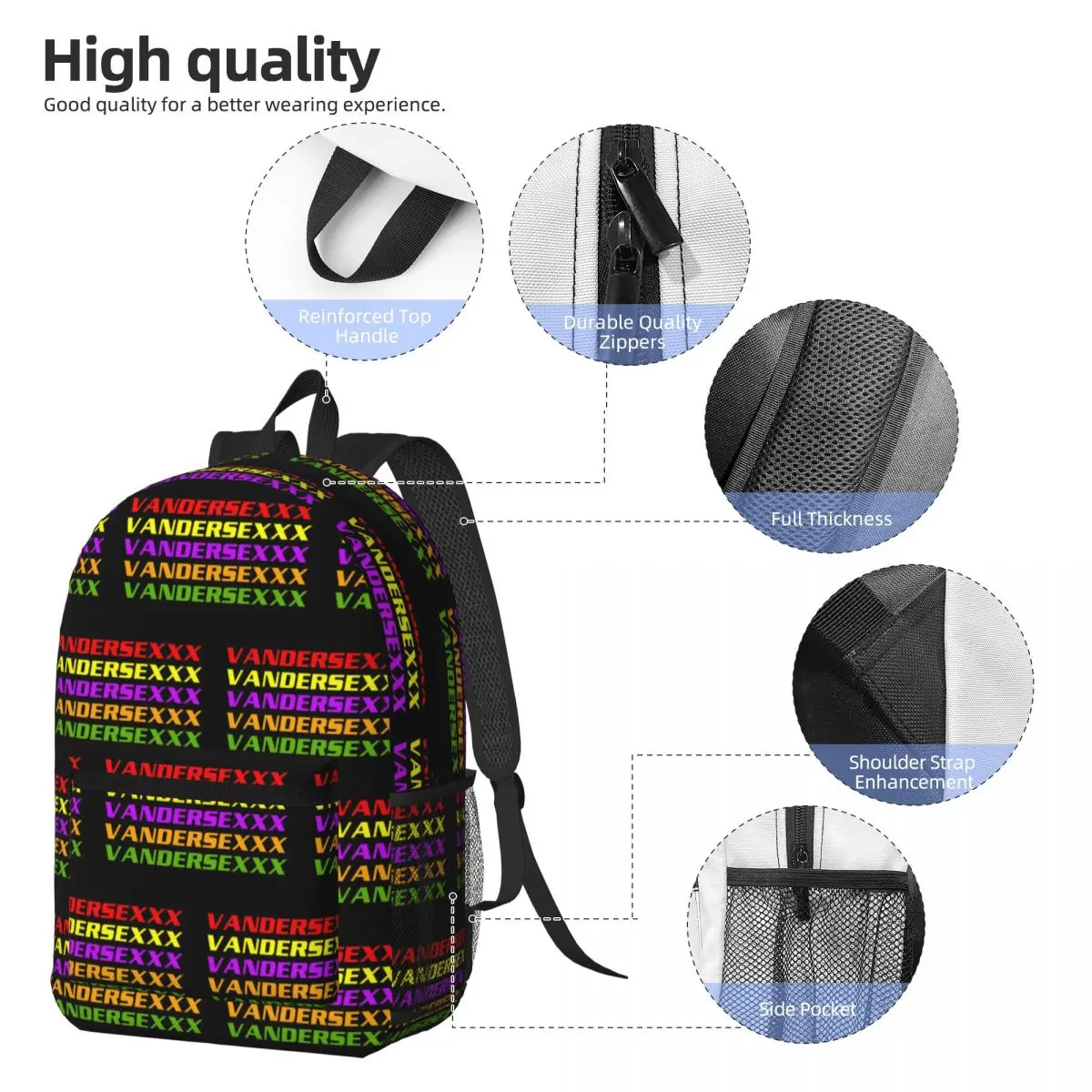 Club Vandersexxx Backpack Daypack Large Capacity Children BookBag School Bag Shoulder Bags for Men Women