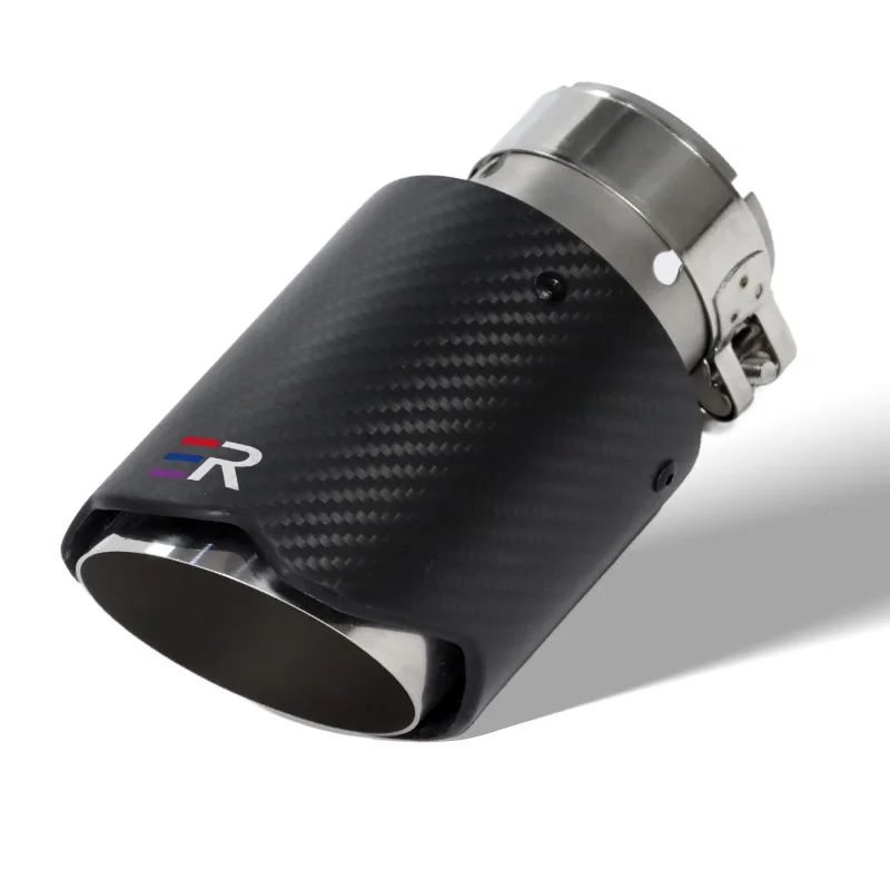 

ER 1 Piece 89mm Out Muffler Cars Accessories Real Carbon Fiber Exhaust Tip System Pipe For Modified Universal Exhaust Tip Nozzle