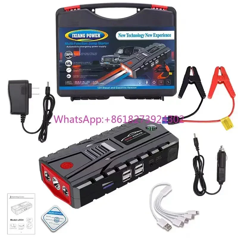 High Quality 12V Car Lithium Battery 229800mAh Emergency Power Supply Mobile Phone Power Pack Bank 6000K Color Long Car Jump