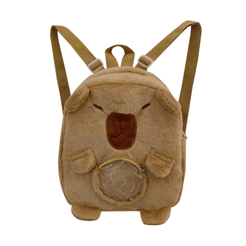 Cool Capybara Shoulder Bag Furry Capybara Mini Backpack for Photo Props