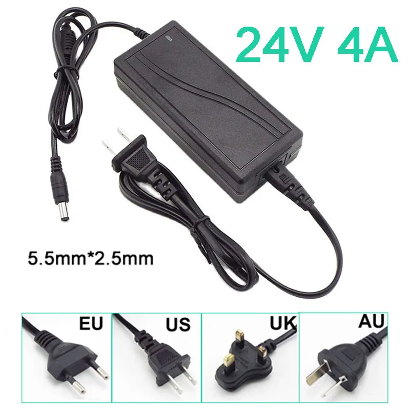 

24V 4A 4000ma AC 110V 220V To DC Adapter Power Supply Converter Charger Switch Transformer Charging For Monitor LED Strips Light