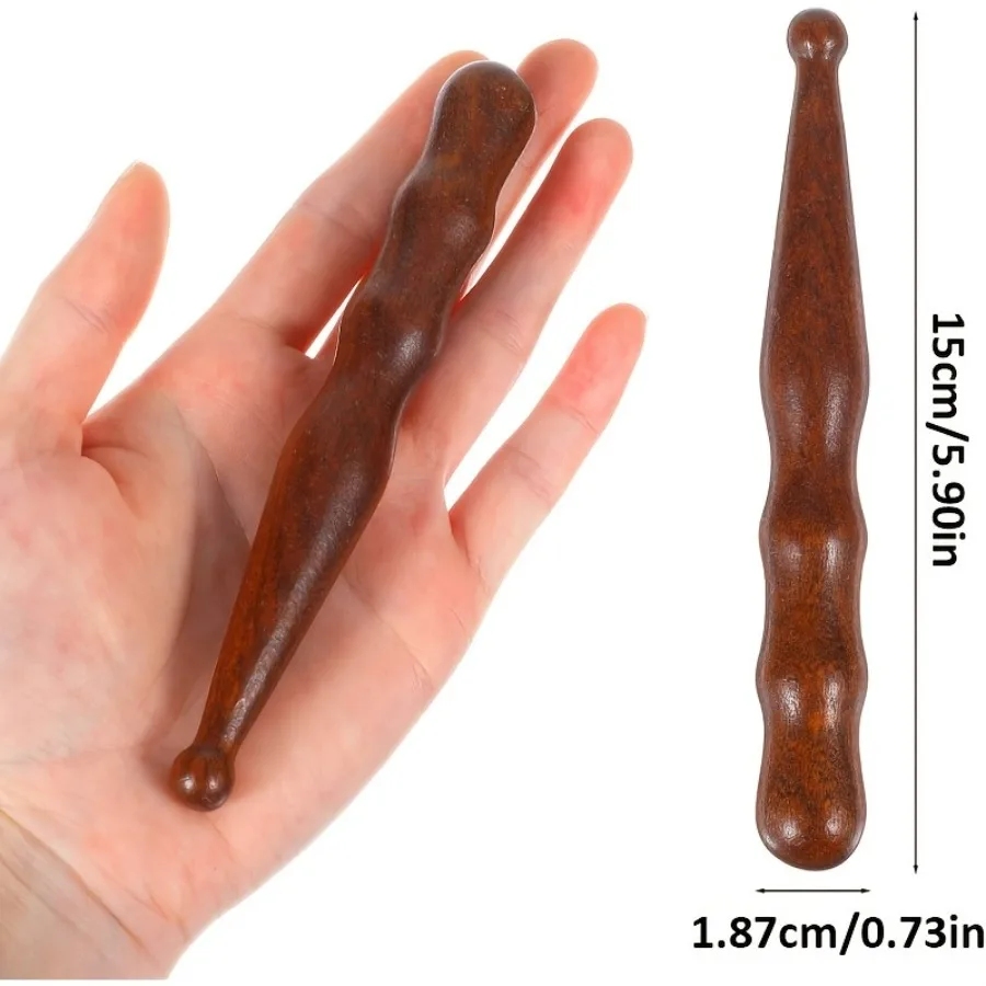 1Pc Wooden Acupressure Massage Pen, Manual Stick for Feet Hands Body, Portable Pressure Point Reliever for Daily Self-Care