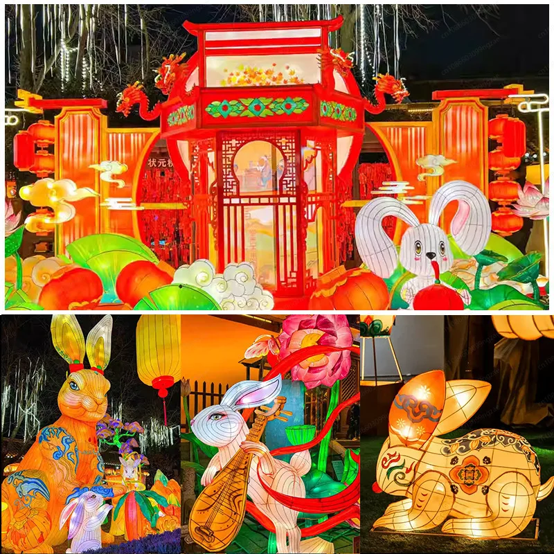 Popular Jade Rabbit Festive Lantern - Large Outdoor Scenic Ancient Town Light-Up Decoration