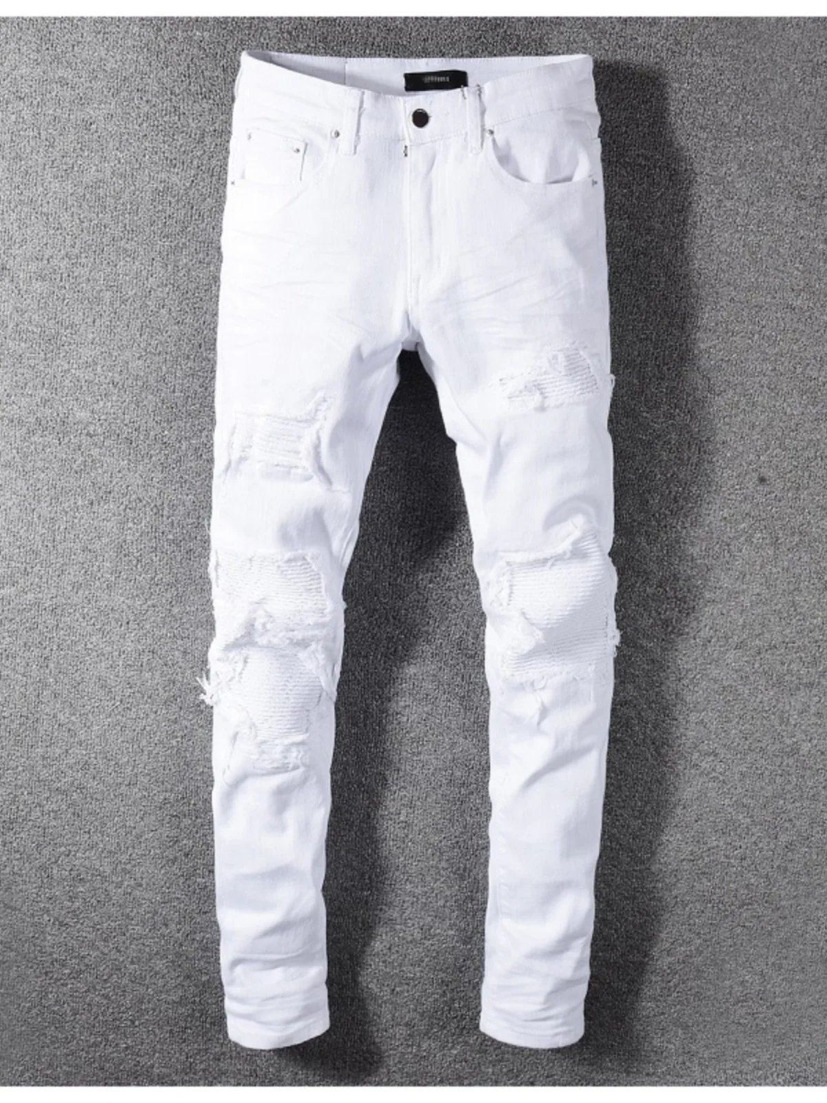 

AMR High Street Torn Jeans MX Patchwork Denim Pants Faion Urban Sle Youthwear Wear Resistant Long Trousers Straight Leg