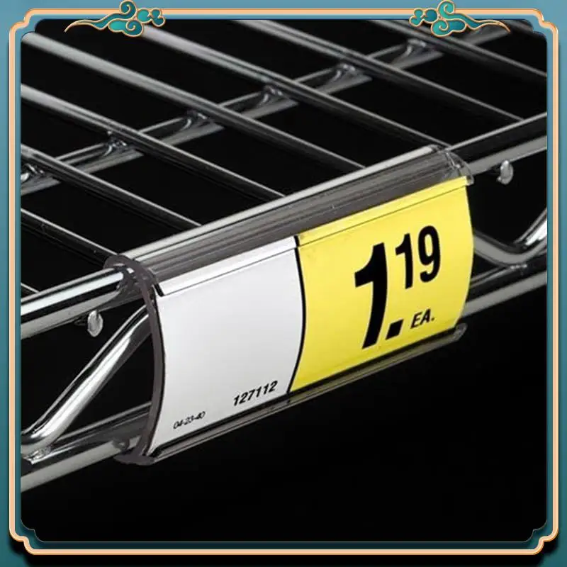 (新品)-200個のワイヤーシェルフラベルホルダーセットキットプラスチックラベルシェルフクリップと200個のホワイトカードセット(2.95インチ X1.18インチ)